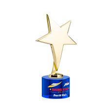 Tuscany Gold Full Color Blue on Marvel Base Star Metal Award - Full Color Imprint