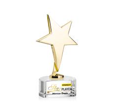 Tuscany Gold Full Color Clear on Paragon Base Star Metal Award - Full Color Imprint
