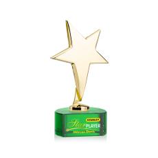 Tuscany Gold Full Color Green on Paragon Base Star Metal Award - Full Color Imprint