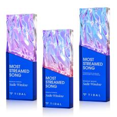 Ophelia Blue Rectangle Crystal Award - Crystal Awards