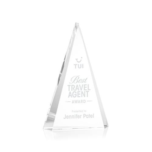 Awards and Trophies - Crystal Awards - Helston Clear Pyramid Crystal Award