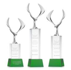 Maverick Eagle Green on Belcroft Base Animals Crystal Award - Unique Awards