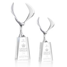 Maverick Eagle Clear on Cairns Base Animals Crystal Award - Metal Awards