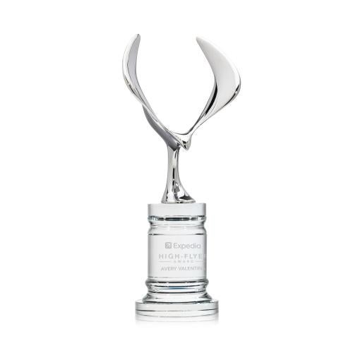 Awards and Trophies - Crystal Awards - Maverick Eagle Clear on Colverstone Base Animals Crystal Award
