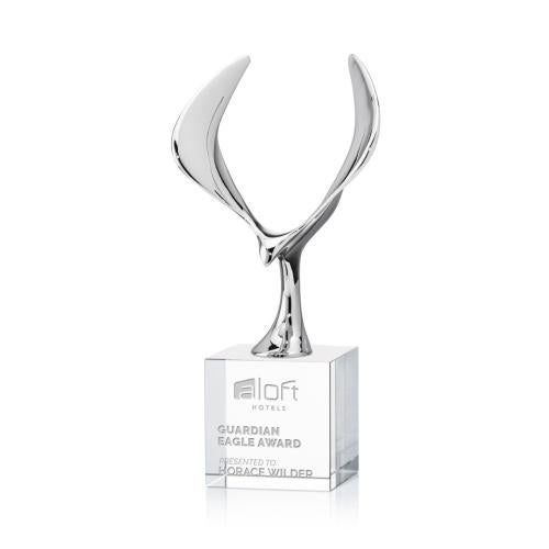 Awards and Trophies - Crystal Awards - Maverick Eagle Clear on Granby Base Animals Crystal Award
