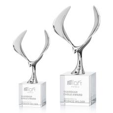 Maverick Eagle Clear on Granby Base Animals Crystal Award - Metal Awards