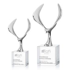 Maverick Eagle Clear on Granby Base Animals Crystal Award - Metal Awards