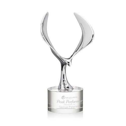 Awards and Trophies - Crystal Awards - Maverick Eagle Clear on Marvel Base Animals Crystal Award