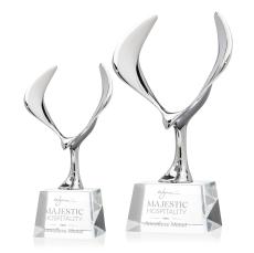 Maverick Eagle Clear on Robson Base Animals Crystal Award - Metal Awards