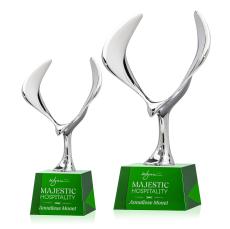 Maverick Eagle Green on Robson Base Animals Crystal Award - Metal Awards