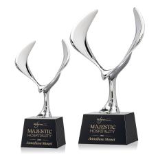 Maverick Eagle Black on Robson Base Animals Crystal Award - Metal Awards