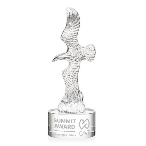 Awards and Trophies - Crystal Awards - Staffordshire Eagle on Marvel Base - Clear
