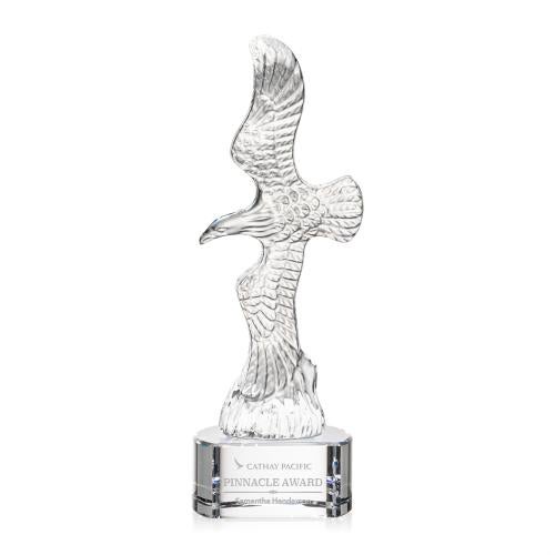 Awards and Trophies - Crystal Awards - Staffordshire Eagle on Paragon Base - Clear