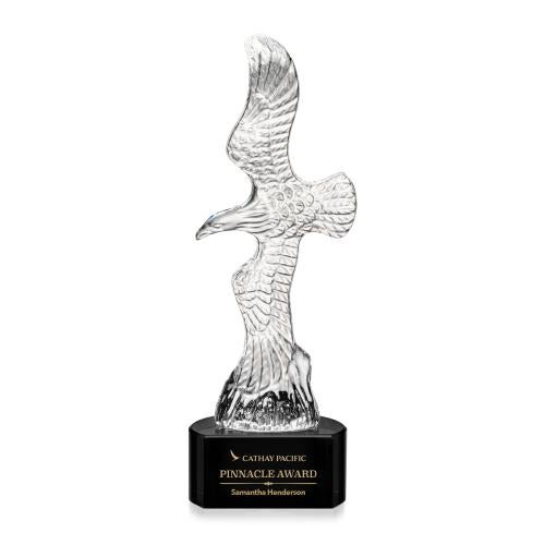 Awards and Trophies - Crystal Awards - Staffordshire Eagle on Paragon Base - Black