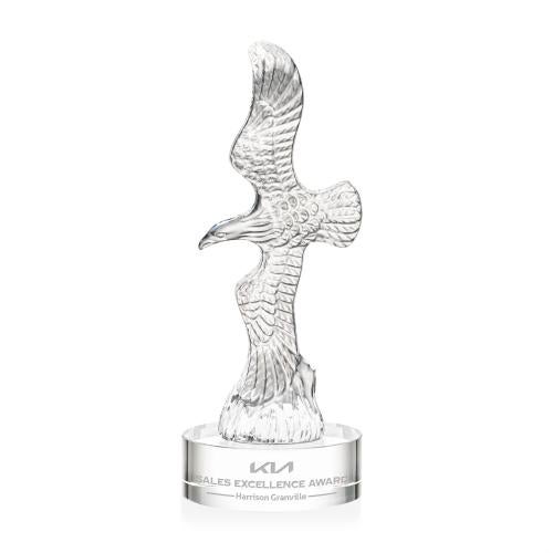 Awards and Trophies - Crystal Awards - Staffordshire Eagle on Stanrich Base - Clear