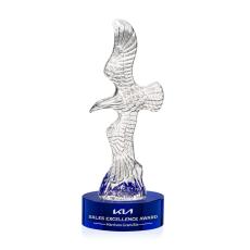 Staffordshire Eagle on Stanrich Base - Blue - Colored Crystal Awards