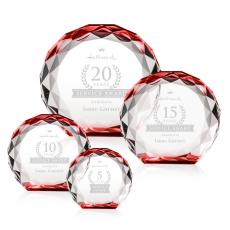 Seville Red Circle Crystal Award - Awards and Trophies