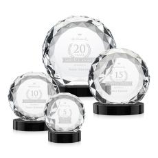 Seville Black on Alberton Base Circle Crystal Award - Awards and Trophies