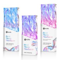 Ophelia Full Color Clear Rectangle Crystal Award - Full Color Imprint