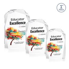 Donvale Full Color Clear Unique Crystal Award - Full Color Imprint