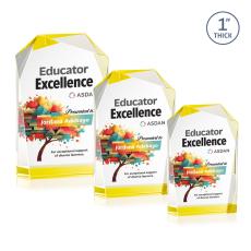 Donvale Full Color Gold Unique Crystal Award - Awards and Trophies