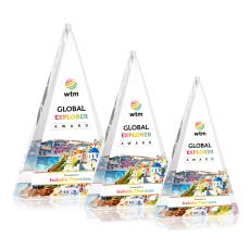 Helston Full Color Clear Pyramid Crystal Award - Awards and Trophies