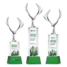 Maverick Eagle Full Color Green on Belcroft Base Animals Crystal Award - Unique Awards