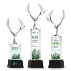 Maverick Eagle Full Color Black on Belcroft Base Animals Crystal Award - Full Color Imprint