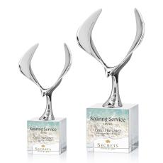 Maverick Eagle Full Color Clear on Granby Base Animals Crystal Award - Full Color Imprint