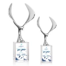 Maverick Eagle Full Color Clear on Lexington Base Animals Crystal Award - Full Color Imprint