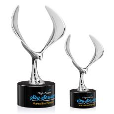 Maverick Eagle Full Color Black on Marvel Base Animals Crystal Award - Crystal Awards