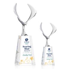 Maverick Eagle Full Color Clear on Novita Base Animals Crystal Award - Crystal Awards