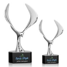 Maverick Eagle Full Color Black on Paragon Base Animals Crystal Award - Metal Awards