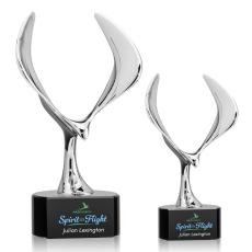 Maverick Eagle Full Color Black on Paragon Base Animals Crystal Award - Patriotic Awards