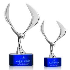 Maverick Eagle Full Color Blue on Paragon Base Animals Crystal Award - Patriotic Awards