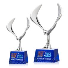 Maverick Eagle Full Color Blue on Robson Base Animals Crystal Award - Unique Awards