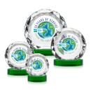 Seville Full Color Green on Alberton Base Circle Crystal Award