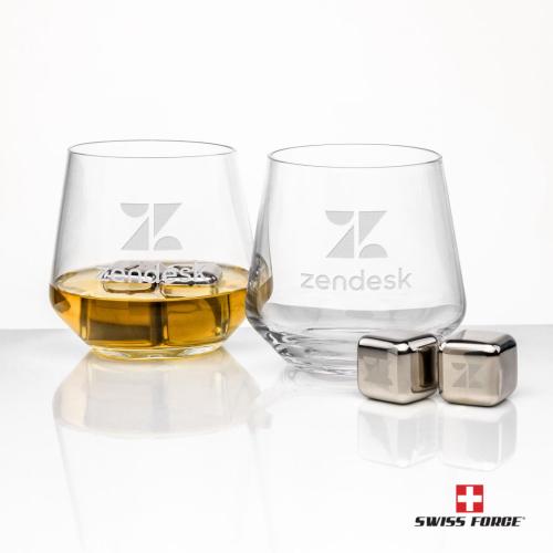 Corporate Gifts - Barware - Gift Sets - Swiss Force® S/S Ice Cubes & 2 Sturgis OTR