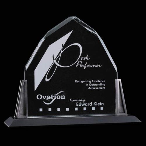 Awards and Trophies - Crystal Awards - Avalon Pewter Peaks Crystal Award