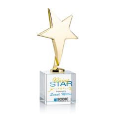 Tuscany Gold Full Color Clear on Granby Base Star Metal Award - Awards and Trophies