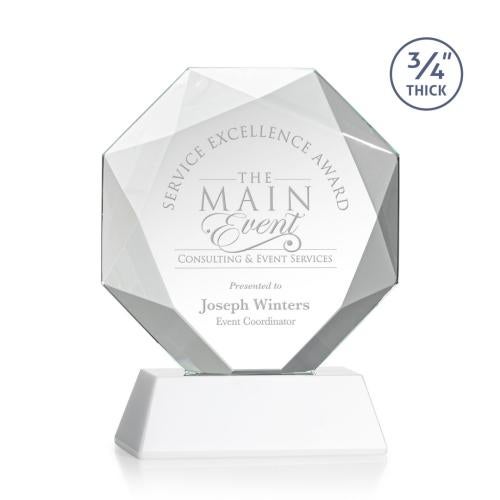 Awards and Trophies - Crystal Awards - Bradford White on Newhaven Base Polygon Crystal Award