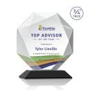 Bradford Full Color Black Polygon Crystal Award