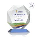 Bradford Full Color Sky Blue Polygon Crystal Award