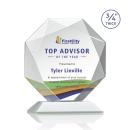 Bradford Full Color White Polygon Crystal Award