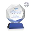 Bradford Full Color Blue on Newhaven Base Polygon Crystal Award