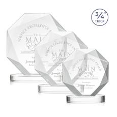 Bradford Starfire on Alberton Base Polygon Crystal Award - Awards and Trophies
