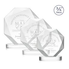 Bradford Starfire on Alberton Base Polygon Crystal Award - Awards and Trophies