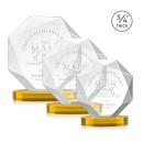 Bradford Amber on Alberton Base Polygon Crystal Award