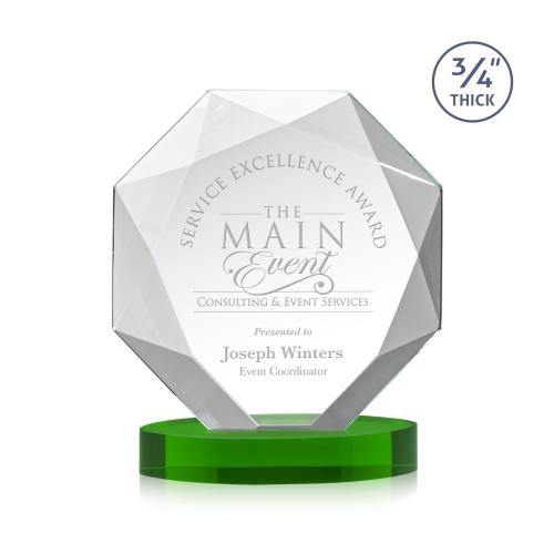 Awards and Trophies - Crystal Awards - Bradford Green on Alberton Base Polygon Crystal Award