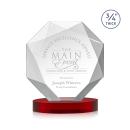 Bradford Red on Alberton Base Polygon Crystal Award